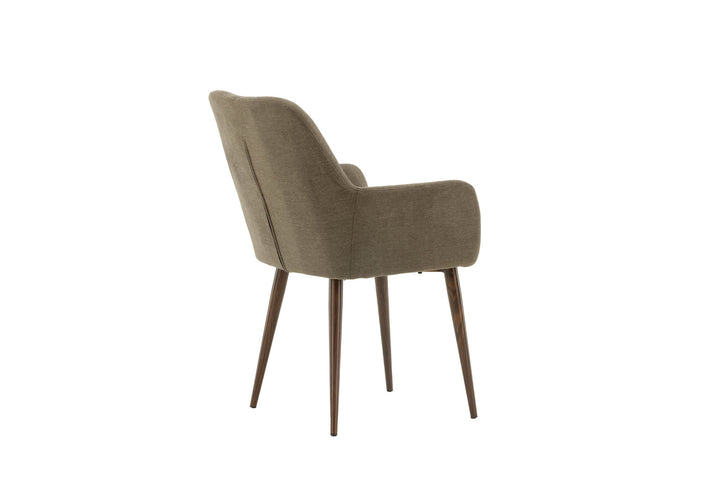 Venture Home Tomorrow Dining Chair 2-pack - Dark walnut / Dark grey/Brown Fabric