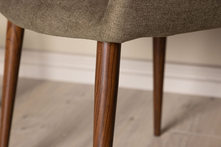 Venture Home Tomorrow Dining Chair 2-pack - Dark walnut / Dark grey/Brown Fabric