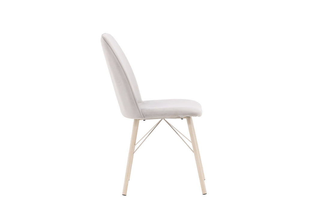 Venture Home Everyday Dining Chair 2-pack - White Wash / Light grey Velvet