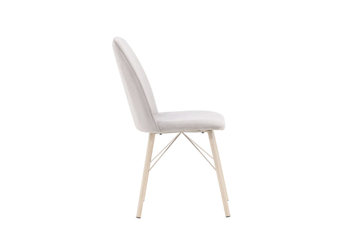 Venture Home Everyday Dining Chair 2-pack - White Wash / Light grey Velvet