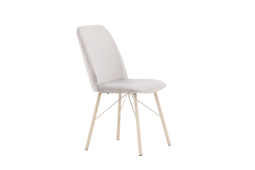 Venture Home Everyday Dining Chair 2-pack - White Wash / Light grey Velvet