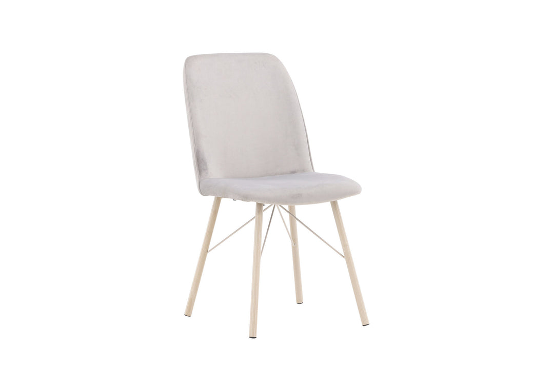 Venture Home Everyday Dining Chair 2-pack - White Wash / Light grey Velvet