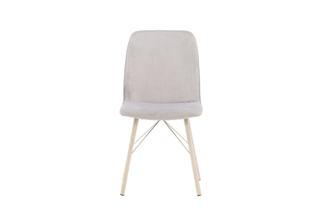 Venture Home Everyday Dining Chair 2-pack - White Wash / Light grey Velvet