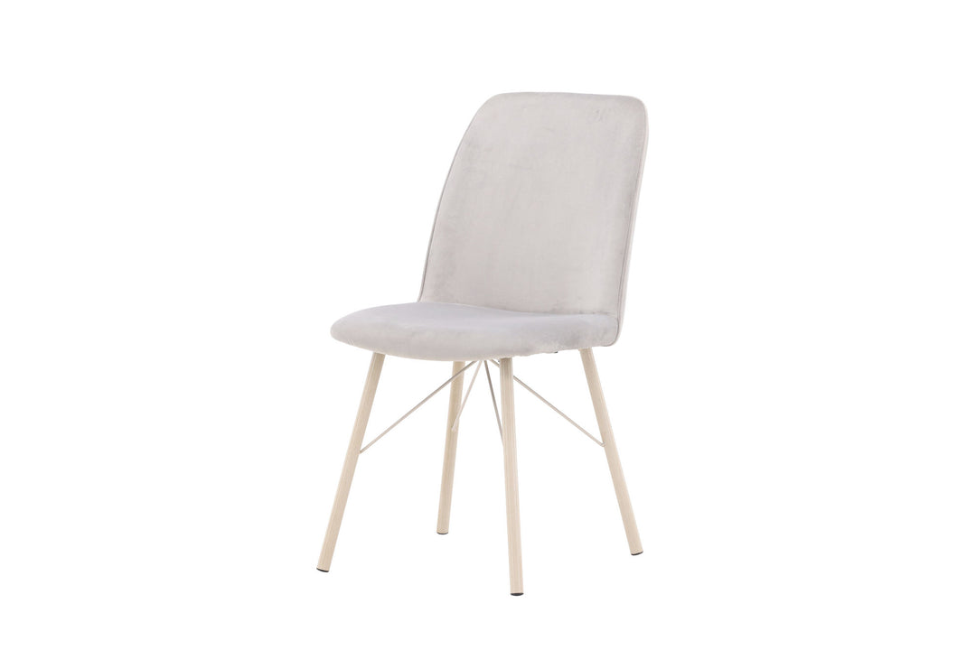 Venture Home Everyday Dining Chair 2-pack - White Wash / Light grey Velvet