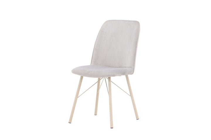 Venture Home Everyday Dining Chair 2-pack - White Wash / Light grey Velvet