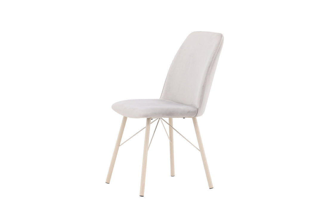 Venture Home Everyday Dining Chair 2-pack - White Wash / Light grey Velvet