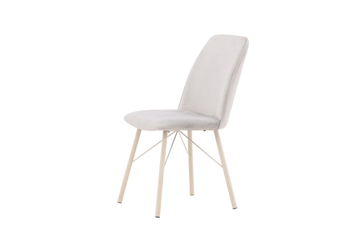Venture Home Everyday Dining Chair 2-pack - White Wash / Light grey Velvet