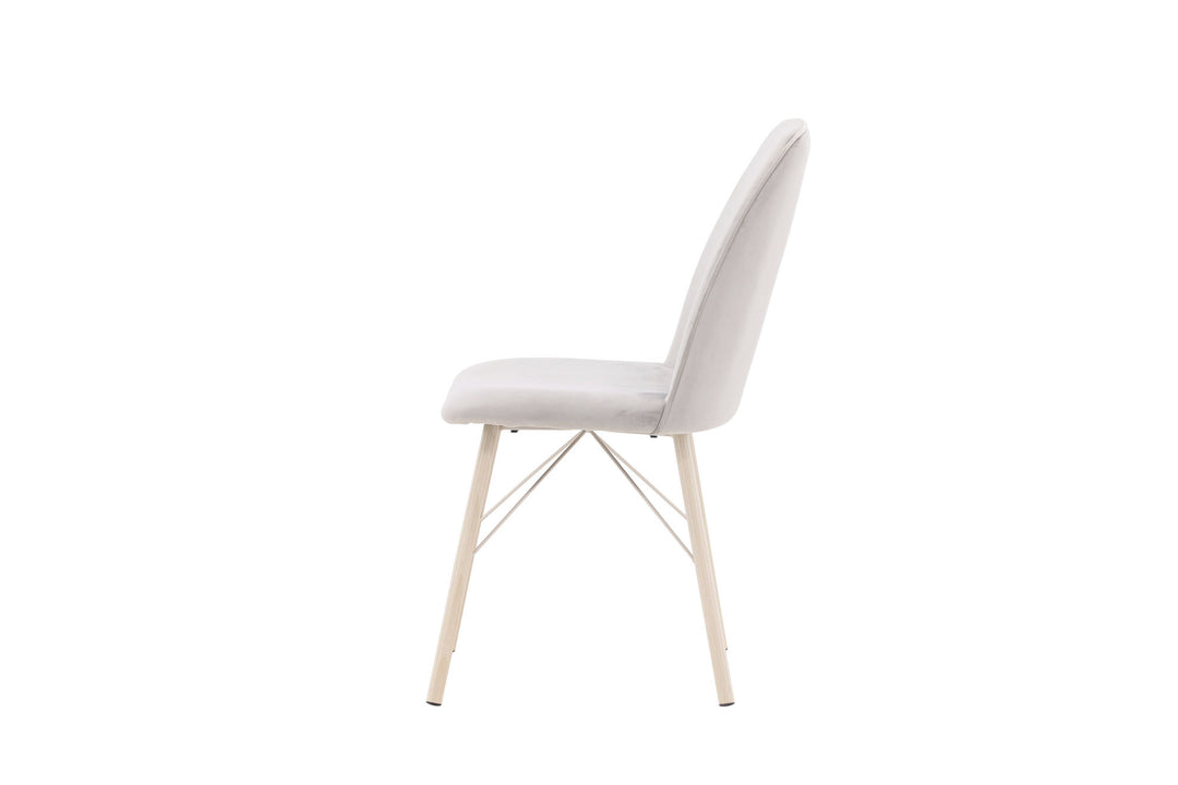 Venture Home Everyday Dining Chair 2-pack - White Wash / Light grey Velvet
