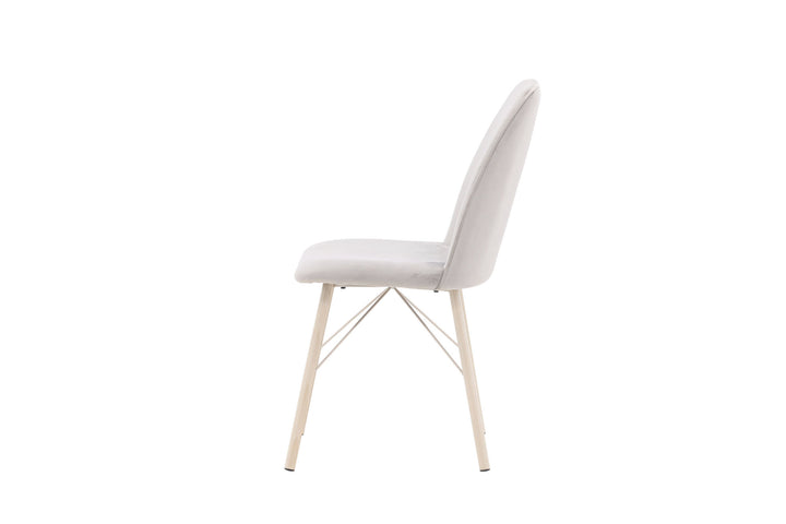 Venture Home Everyday Dining Chair 2-pack - White Wash / Light grey Velvet