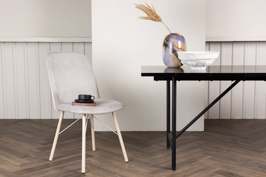 Venture Home Everyday Dining Chair 2-pack - White Wash / Light grey Velvet