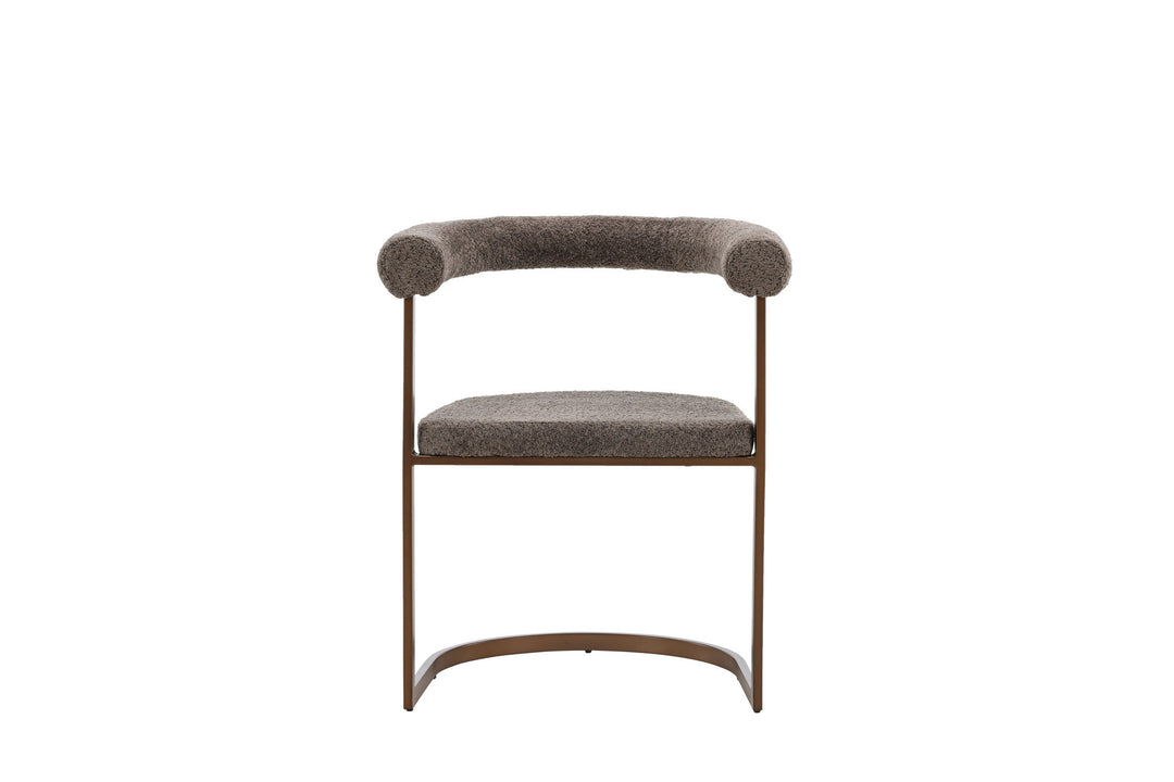 Venture Home Morning Dining Chair 2-pack - Brown / Grey Boucle