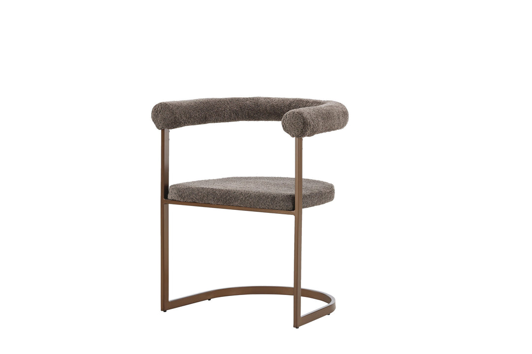 Venture Home Morning Dining Chair 2-pack - Brown / Grey Boucle