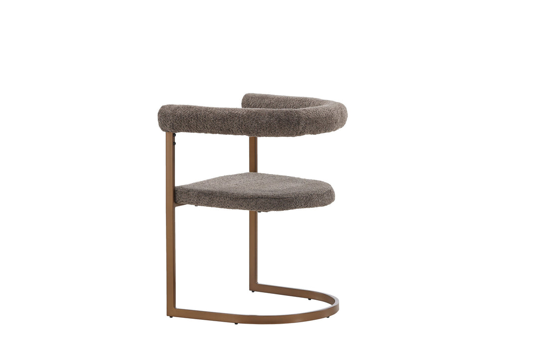 Venture Home Morning Dining Chair 2-pack - Brown / Grey Boucle
