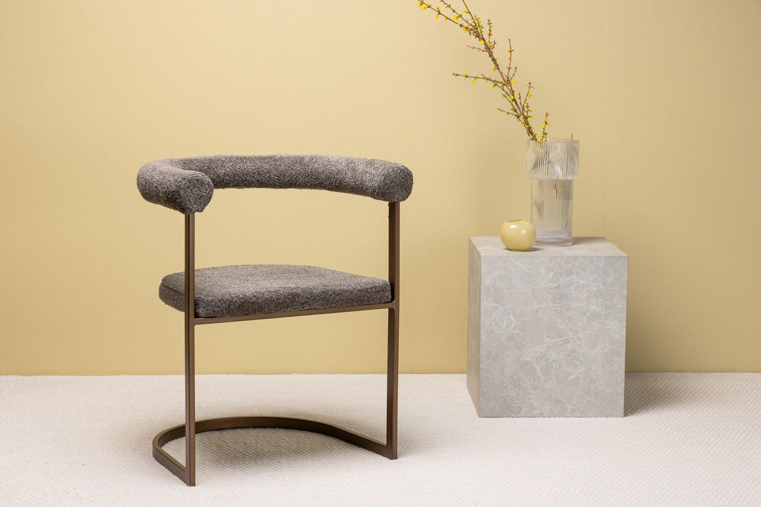 Venture Home Morning Dining Chair 2-pack - Brown / Grey Boucle