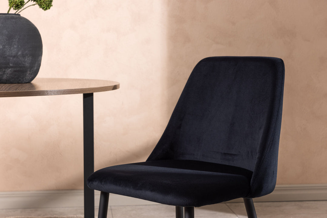 Venture Home Night Dining Chair 2-pack - Black / Black Velvet