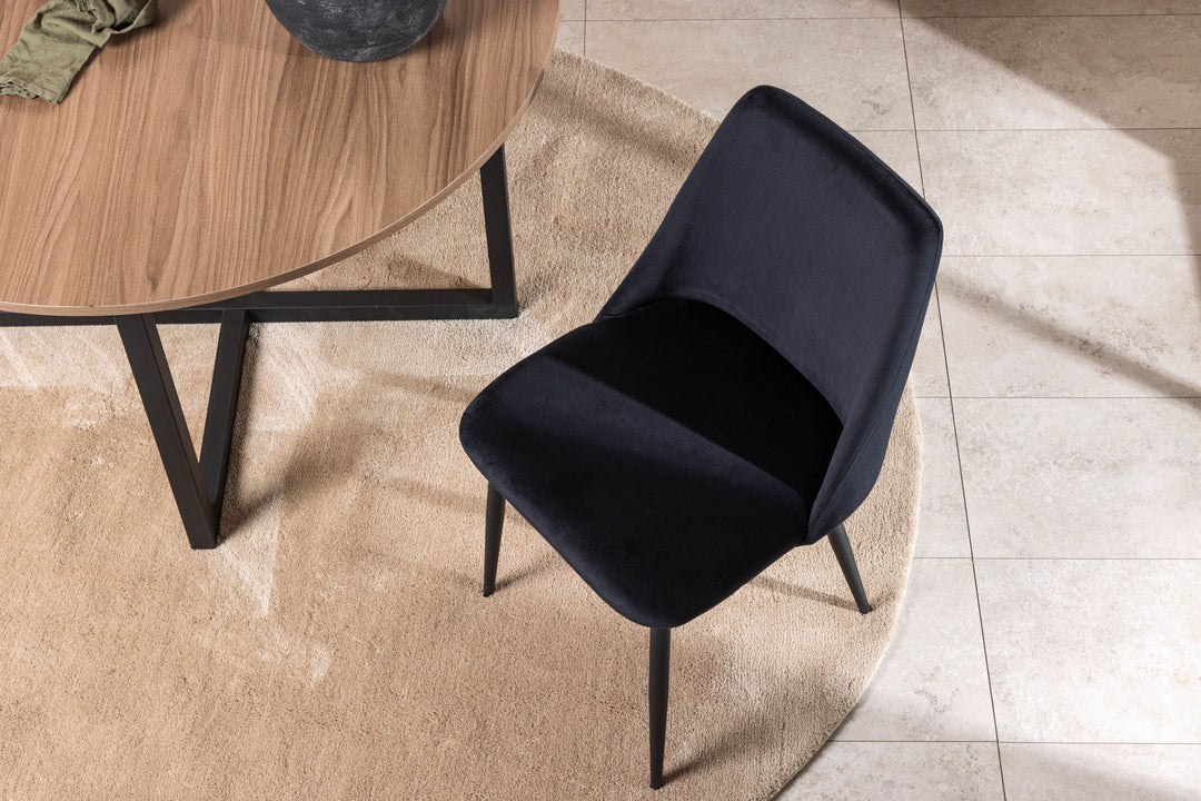 Venture Home Night Dining Chair 2-pack - Black / Black Velvet