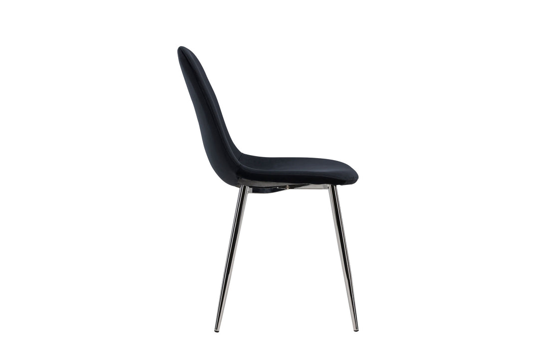 Venture Home Polar Dining Chair 2-pack - Black Velvet / Chrome
