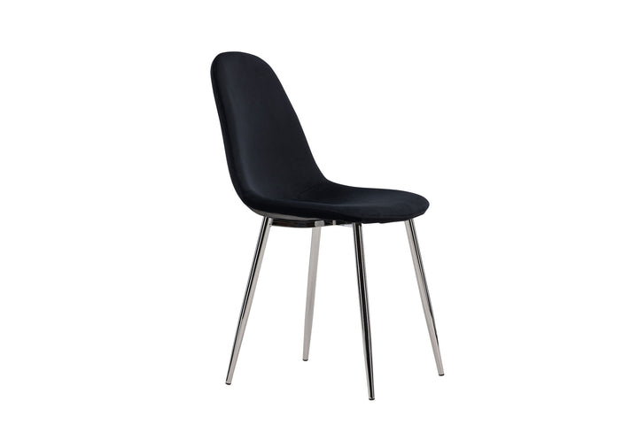 Venture Home Polar Dining Chair 2-pack - Black Velvet / Chrome