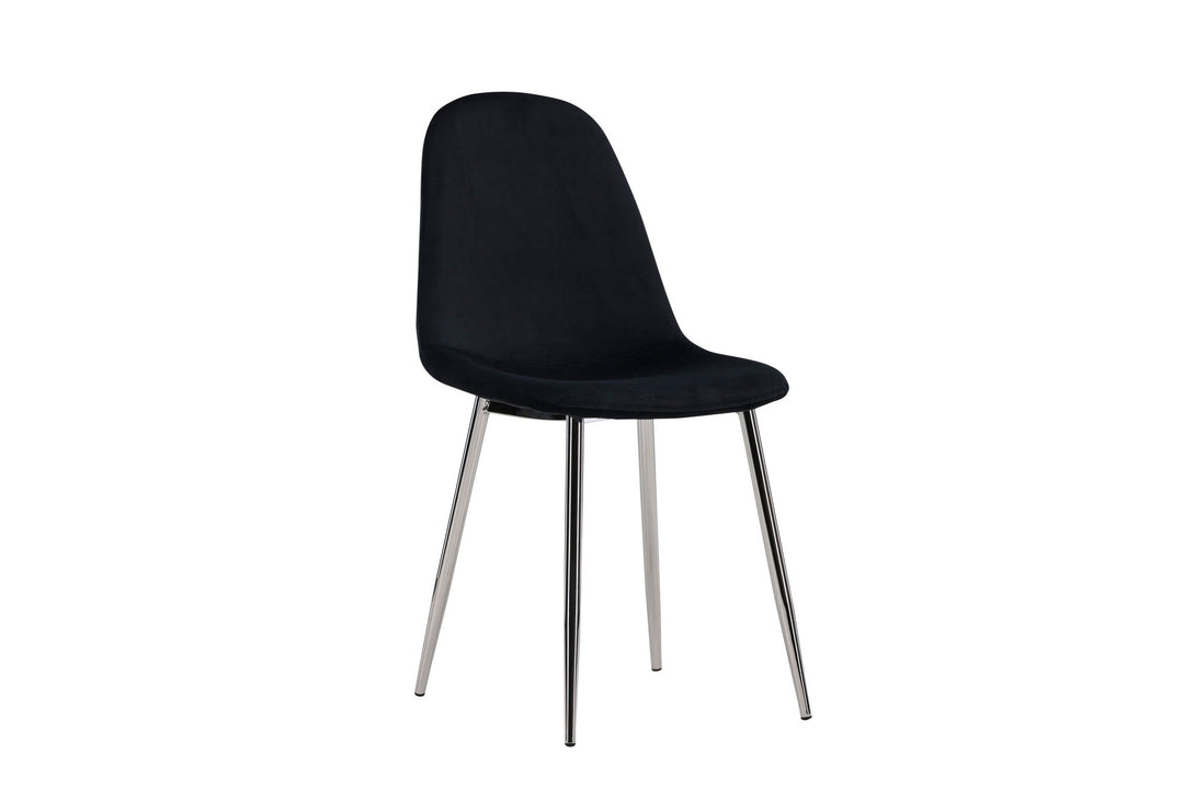 Venture Home Polar Dining Chair 2-pack - Black Velvet / Chrome