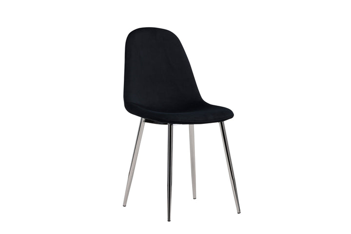 Venture Home Polar Dining Chair 2-pack - Black Velvet / Chrome