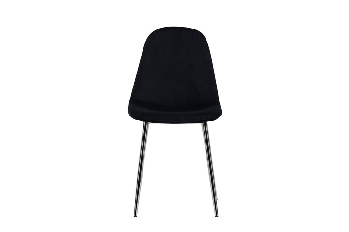Venture Home Polar Dining Chair 2-pack - Black Velvet / Chrome