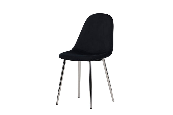 Venture Home Polar Dining Chair 2-pack - Black Velvet / Chrome