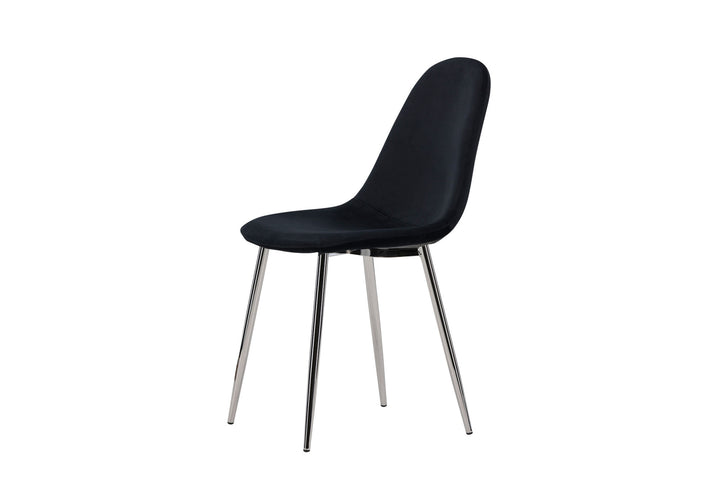 Venture Home Polar Dining Chair 2-pack - Black Velvet / Chrome