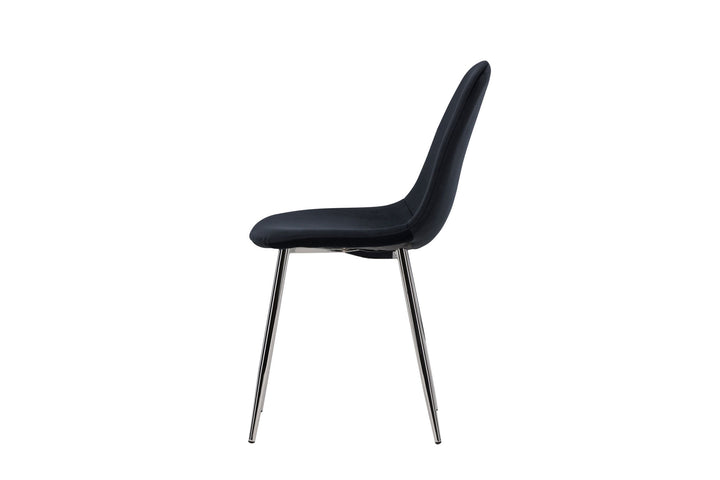 Venture Home Polar Dining Chair 2-pack - Black Velvet / Chrome