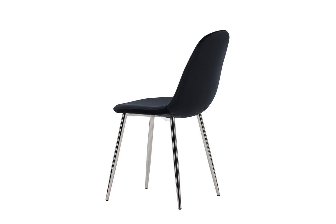 Venture Home Polar Dining Chair 2-pack - Black Velvet / Chrome