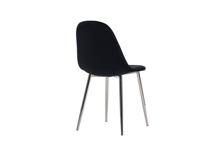 Venture Home Polar Dining Chair 2-pack - Black Velvet / Chrome