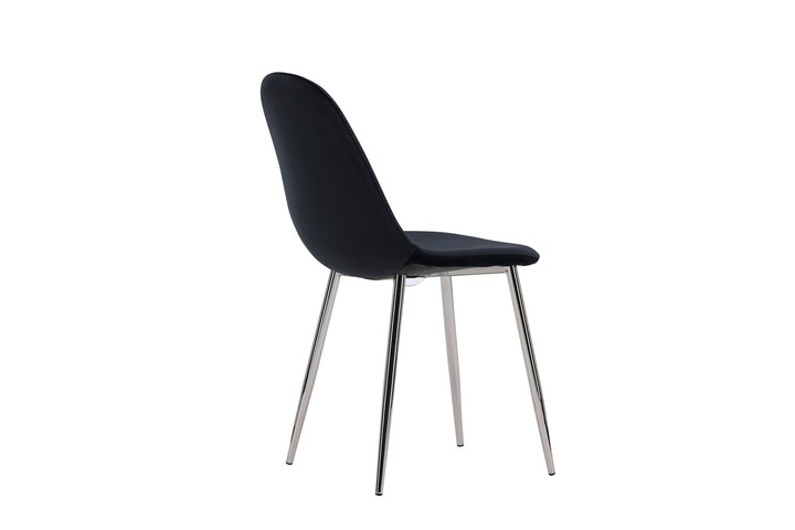Venture Home Polar Dining Chair 2-pack - Black Velvet / Chrome