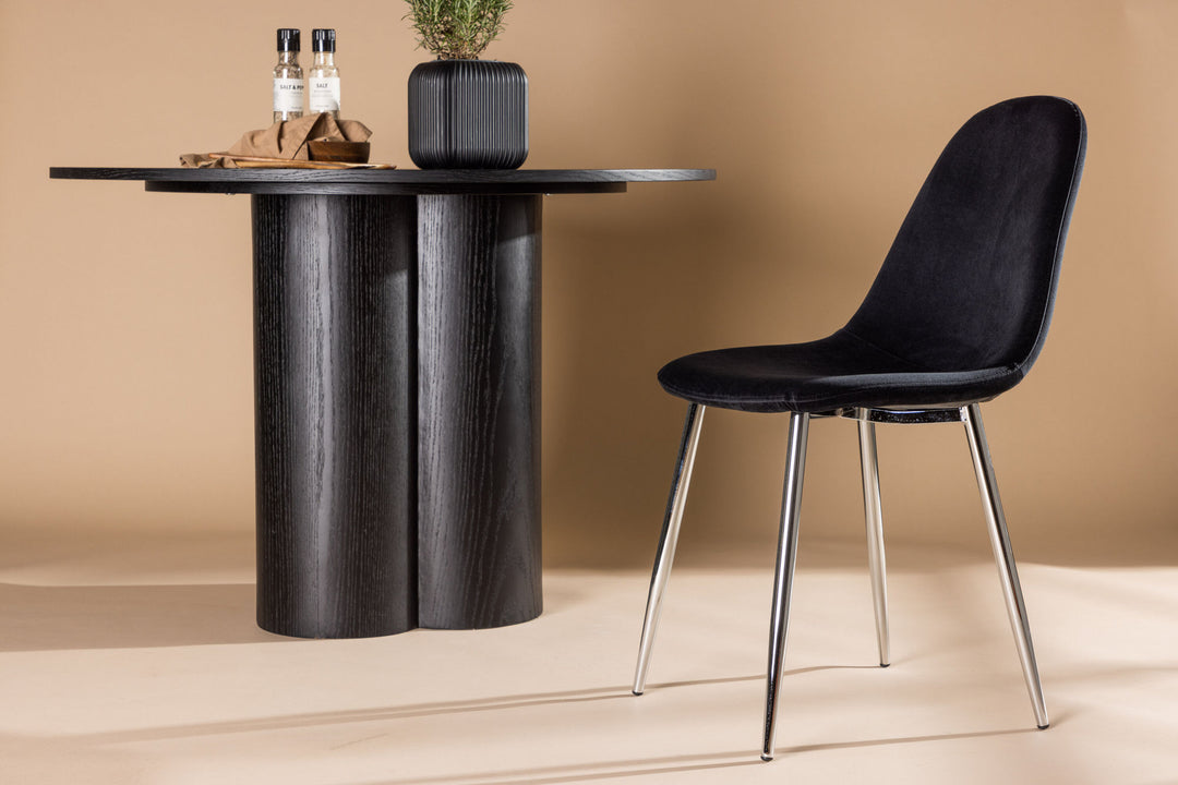 Venture Home Polar Dining Chair 2-pack - Black Velvet / Chrome