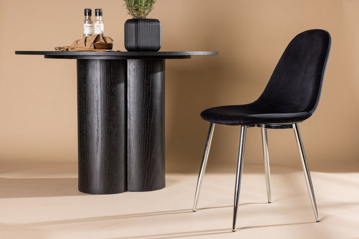 Venture Home Polar Dining Chair 2-pack - Black Velvet / Chrome