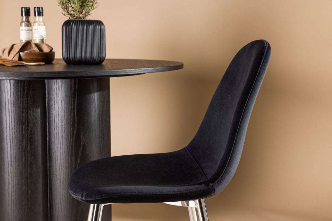 Venture Home Polar Dining Chair 2-pack - Black Velvet / Chrome