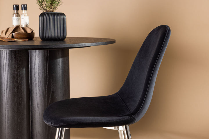 Venture Home Polar Dining Chair 2-pack - Black Velvet / Chrome