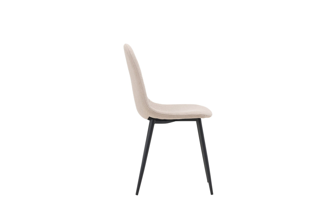 Venture Home Polar Dining Chair 2-pack - Black / Beige Boucle