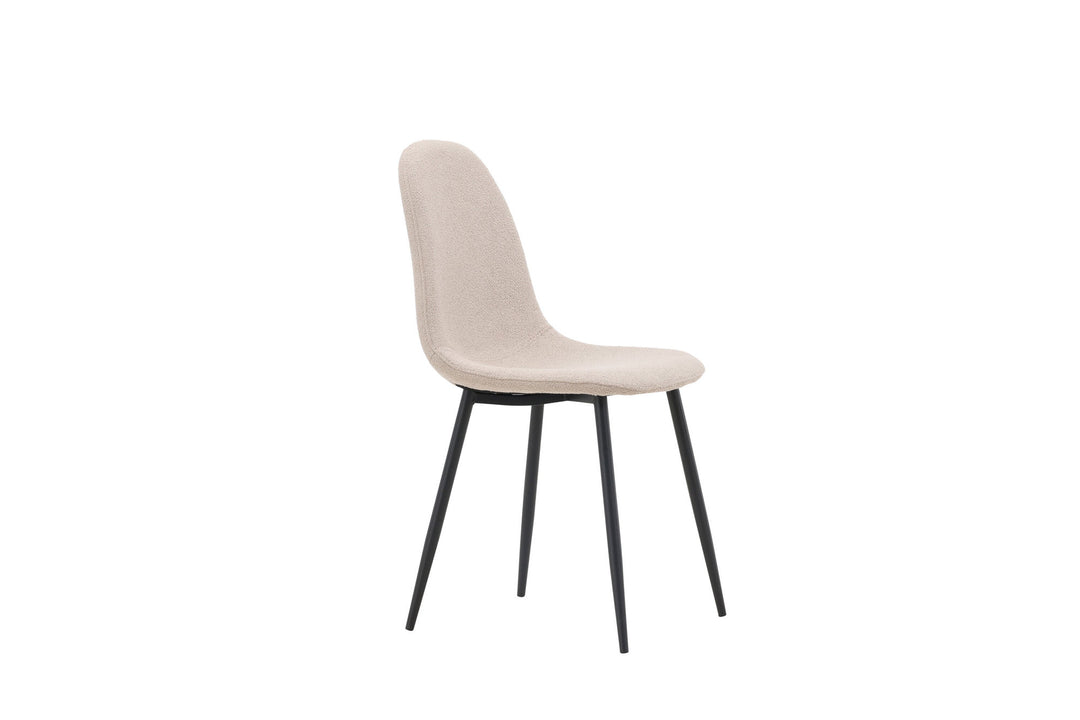 Venture Home Polar Dining Chair 2-pack - Black / Beige Boucle
