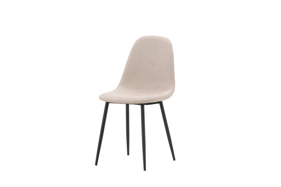 Venture Home Polar Dining Chair 2-pack - Black / Beige Boucle