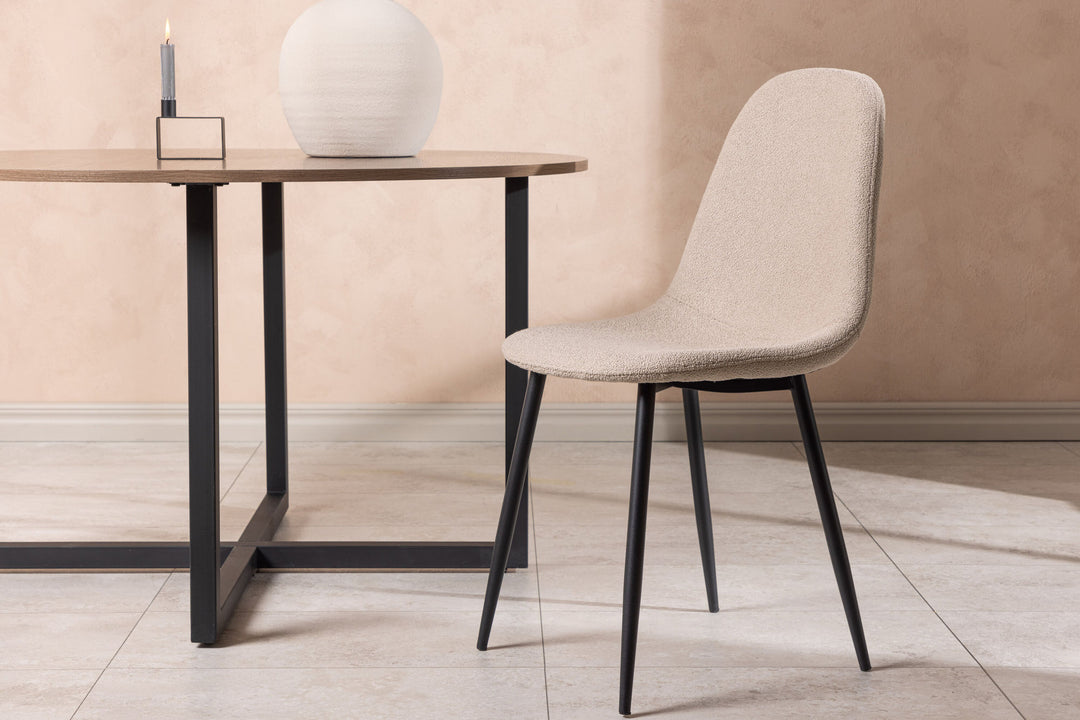 Venture Home Polar Dining Chair 2-pack - Black / Beige Boucle