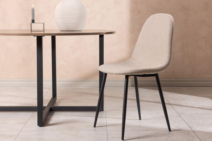 Venture Home Polar Dining Chair 2-pack - Black / Beige Boucle