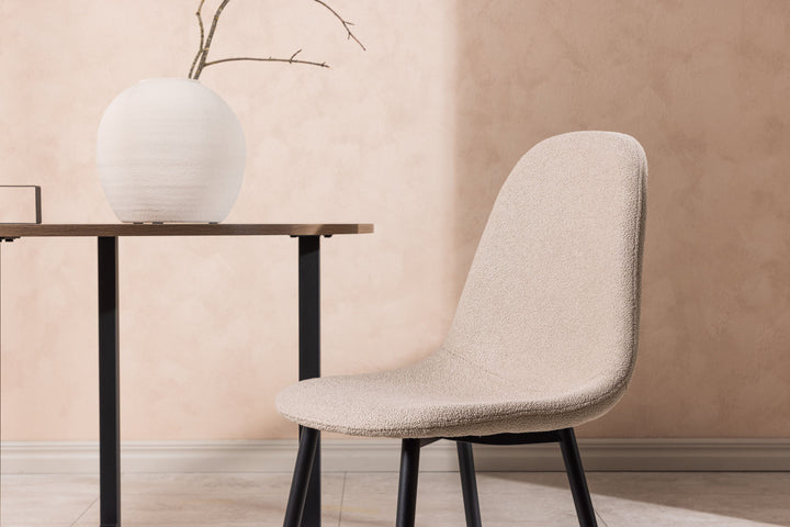 Venture Home Polar Dining Chair 2-pack - Black / Beige Boucle