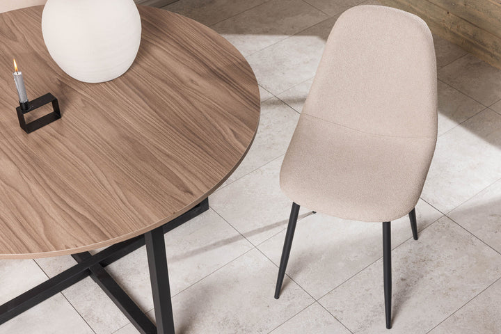 Venture Home Polar Dining Chair 2-pack - Black / Beige Boucle
