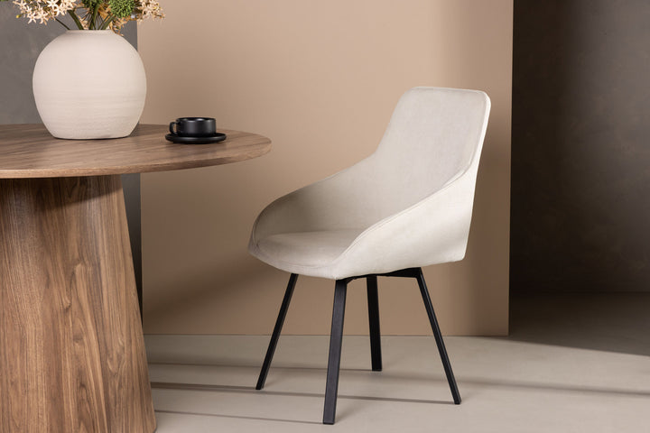 Venture Home Rosie Dining Chair 2-pack - Black / Beige Fabric