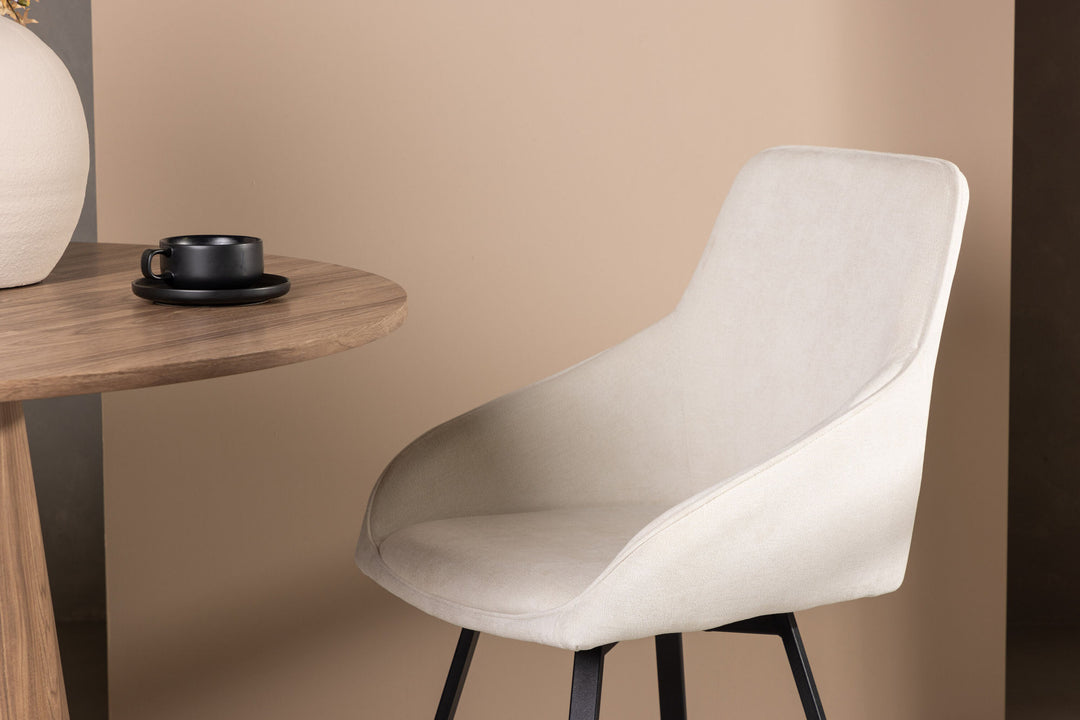 Venture Home Rosie Dining Chair 2-pack - Black / Beige Fabric