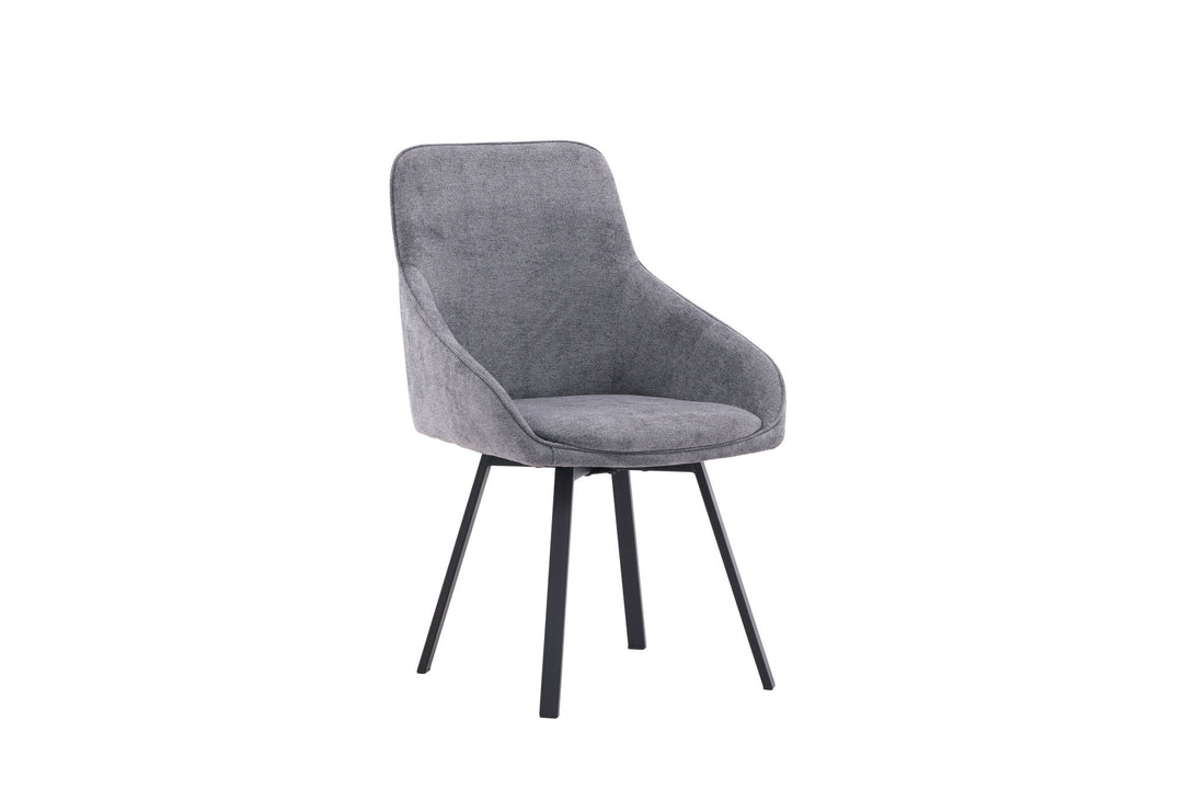 Venture Home Rosie Dining Chair 2-pack - Black / Dark grey Fabric