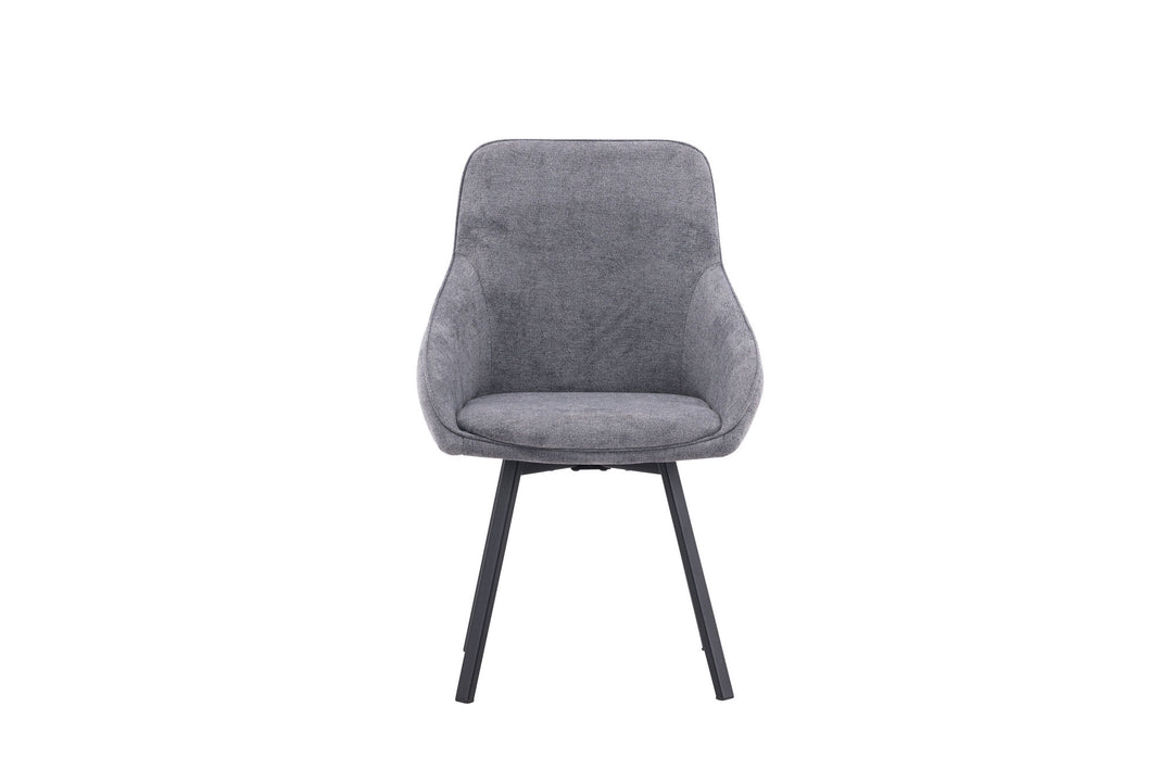 Venture Home Rosie Dining Chair 2-pack - Black / Dark grey Fabric