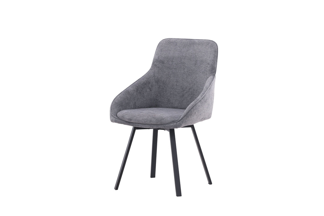 Venture Home Rosie Dining Chair 2-pack - Black / Dark grey Fabric