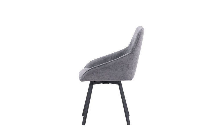 Venture Home Rosie Dining Chair 2-pack - Black / Dark grey Fabric