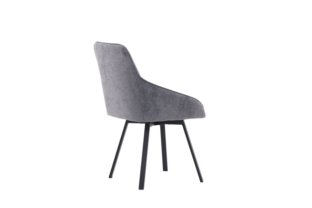 Venture Home Rosie Dining Chair 2-pack - Black / Dark grey Fabric