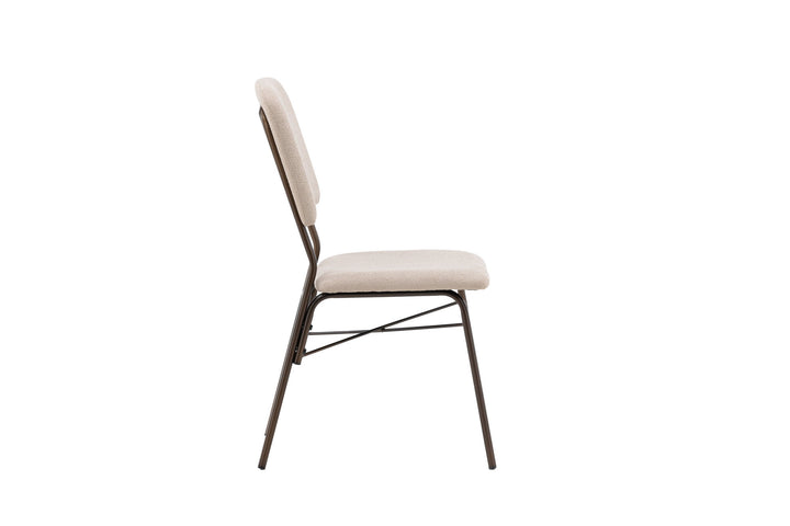 Venture Home Seda Dining Chair 2-pack - Matte brown / Beige Fabric